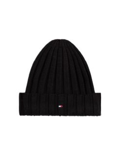 Tommy Hilfiger Bonnet Mixte Enfant - Chapeau d'hiver Enfant en Coton Biologique, Chaud et Confortable pour Bébés
