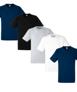 Fruit of the Loom Heavy Cotton Tee Shirt Homme - Lot de 5 - OEKO-TEX STANDARD 100 - Taille Unique - Mode de Garçon