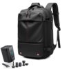 Jkapagzy Sac à Dos sous Vide 60L Anti-vol avec Compression Volumique – pour Voyageurs, Noir et Airpump_Inclu