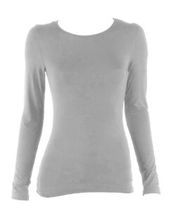 Charmoni Pull sous Pull t Shirt Femme Gris - Taille Unique 38 - Coupe Classique et Léger