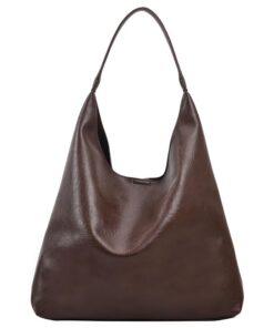 GSenhui Sac à main en cuir souple Grand Hobo pour Femme Sac de Shopping Marron - Grande Capacité, Sac à Bandoulière élég
