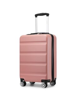 Kono 20" Valise Cabine Coque Rigide Durable Rose Nude | Serrure TSA | Valise Légère PP+ABS 55x35x22 cm