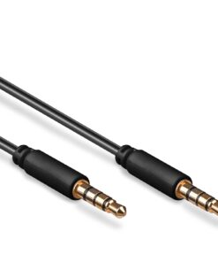 Goobay 63826 Câble Audio AUX |5 mm Stéréo - Câble Slim 1 m | Été Idéal pour Musicien | Haut Son Garanti | Noir
