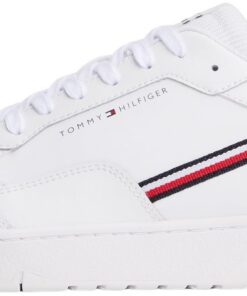 Tommy Hilfiger Basique Homme - Baskets Core Stripes Détail Rétro Fm0fm05631 Mode Urbaine