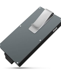 POWR Porte-Carte RFID Homme Métal Minimaliste Fin Porte-Carte Bancaire Protecteur de Carte sans Contact Pince à Billets