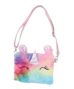 Paquet Licorne en Peluche Hemobllo Bandoulière Arc-en-Ciel pour Enfants Garçons et Filles Compact Coloré Usage Quotidien