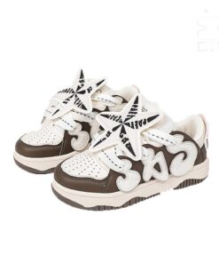 SUCHETA Chaussures de Sport Couple à Mode Plates Lettres Étoilées Marche Enfiler