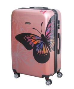 Valise Grande CELIMS | Valise en Polycarbonates | 4 Roulettes Doubles | Cadenas TSA | Rose Gold