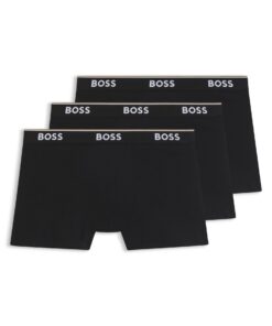 BOSS Hommes Boxer Br 3P Power Lot de Trois Boxers Longs en Coton Stretch avec Logos pour Hommes en Cas de Séducteur sowi