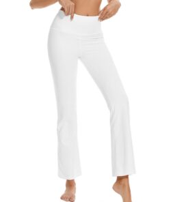 Adorence Pantalon Patte d'Éléphant Femme Yoga Fluide Évasé Bootcut High Waist Femmes Idéal Quotidien Yoga