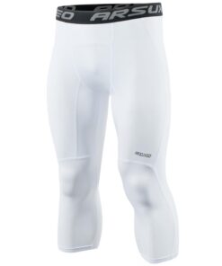 ARAISUXEO pantalon de compression de course à pied 3/4 pour hommes - motion support, leggings de sport, running compress