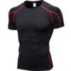 Seiveini T-Shirt Compression Homme Manches Courtes Respirant Fitness Séchage Rapide Musculation Jogging