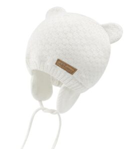 Bonnets d'hiver SEYUFN pour bébé,Filles en bas âge,Chapeaux tricotés chauds avec cache-oreilles
