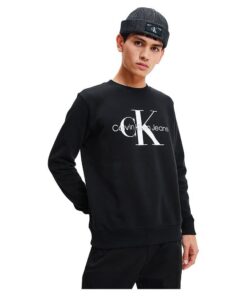 Calvin Klein Sweat-Shirt Homme Core Monologo Sans Capuche Élégant et Conforable pour/Dk: Sweat-Shirt Calvin Klein Homme
