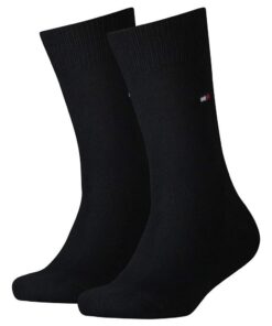 Tommy Hilfiger Sock pour Enfant Mixte Lot de 2 Noir et Blanc FonctionnelComfort Éducatif Jouets Taille Petites Tailles