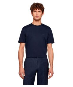 BOSS Hommes T-Shirt en Coton Flammé avec Détail Logo - Style Urbain pour Hommes - Largeur Interne 65 cm - Blanc