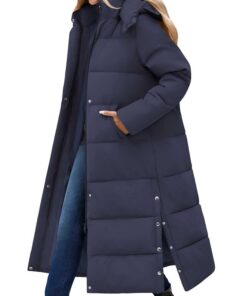 Manteau RITOSTA Femme Hiver Long Matelassée Chaud avec Capuche Zippé Poches Casual Outercoat Global Recycled Standard