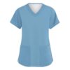DIYIOUZHOU Tunique d'infirmière unie à col en V - Uniforme décontracté - Soins de santé pour Femmes - Hôpital Multi - Co
