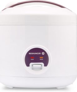 Reishunger Cuiseur riz et cuiseur vapeur céramique 1.2 l 1-6 pers. chaud maintenu cuillère verre doseur Blanc