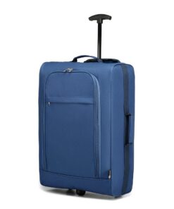 Valise cabine KonoLight et légère à 2 roulettes pour voyage en polyester 600D bleu