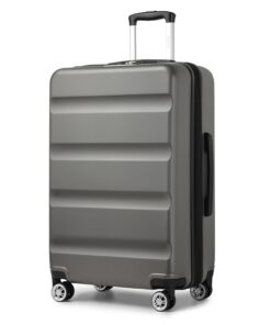 Kono 28" Grand Valise TSA Serrure | Valise Extensible 4 Roues Silencieuses | Bagage Léger et Durable | Style Gris | Tail