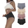 Culottes Femme Dumwis sans Couture Hipster Microfibre Doux Respirant Elasticité Taille Haute Lot de 4