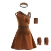 Robe de princesse Pocahontas Lito Angels pour fille Brun 3-8 ans avec bandeau et accessoires