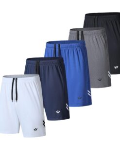 Shorts de sport pour homme quickly lot 5 avec poches et élastique, séchage rapide, course à pied