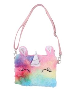 Holibanna Sac à Bandoulière Peluche Licorne Colorée Fête des Enfants Arc-Ciel Pratique pour Change Et Jouets