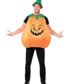 Costume de citrouille Smiffys, orange et vert, với tunique et chapeau Halloween