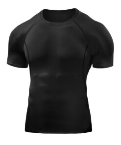 Towintec Tee Shirt Compression Hommes Course à Pied Hauts de Compression Sèchent Rapidément Manches Courtes Couche de Ba