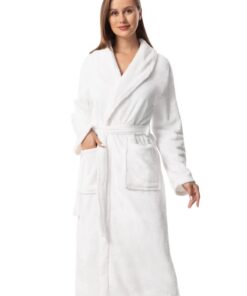 Peignoir de Bain Vislivin Femme Velours Polaire Long Hiver Chauffant Robe
