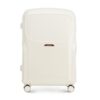 Valise Grande Taille Coque Rigide Polycarbonate 4 Roulettes Spinner Lady Voyage Crème