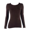 Charmoni Pull sous Pull Femmes - Couleur Marron foncé - Taille Unique T38 - Lightweight et Élastique - Col Rond Manches