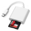 Lecteur Carte SD USB C pour iPhone 16 15 Plus Pro Max, Adaptateur Carte SD USB C, Lecteur de Carte Micro SDCompatible av