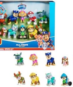 Pat Patrouille Figurines 10e Anniversaire - 10 Articulées Chase Marcus Ruben Stella Zuma - Jouet Enfant 3 Ans+