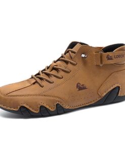 Chaussures minimalistes Bergxperten en cuir imperméable – soulagement fasciite plantaire & soutien voûte – antidérapante