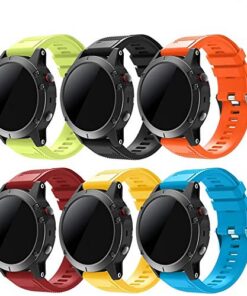 Bracelet Fenix 5/5 Plus en Silicone pour Montres Garmin, Compatible Fenix 6/6 Pro/7/7 Solar/Approach S60/Quatix 5/Foreru
