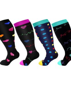 Chaussettes de contention JAWSEU Femme Homme Grossesse Voyage Compression Mollet Large 2XL-4XL