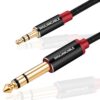 SHULIANCABLE Câble Audio |5mm vers 6.35mm Haut Parleurs Stéréo Jack Compatible Guitare Smartphone Cinéma Maison (1M)