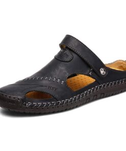 Asifn Chaussures Hommes Cuir Respirant Plage Randonnée Trekking Bout Ouvert Été