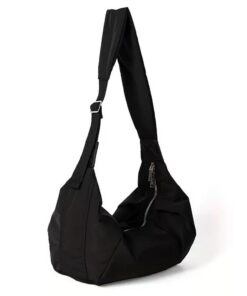 BAUIOREAD 1 sac à bandoulière en demi-lune pour femme, grande capacité pour voyage et travail, Noir