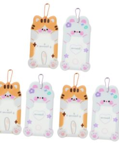 DIYEAH 3 Pièces Ensemble Avec Animaux De Dessin Animé Mignon Transparent Clip Porte-Cartes Couverture Pour Porte-Cartes