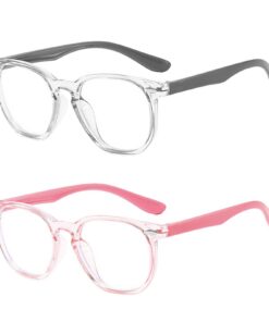 MUNSKT Lunettes Anti-Bleu pour Enfants - 2 Paires, Lunettes de Protection Anti-Fatigue, Lunettes Écran Anti-Lumière Bleu