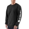 Carhartt T-shirt Homme Spécialisé Professionnel, Séchage Rapide, 100% Coton Longues et Ample avec Logo sur la Manche - P