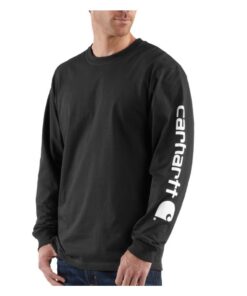 Carhartt T-shirt Homme Spécialisé Professionnel, Séchage Rapide, 100% Coton Longues et Ample avec Logo sur la Manche - P