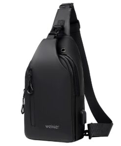 Sacoche imperméable homme rando ciclisme voyage USB porte noir