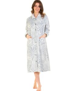 Robe de chambre Undercover corail doux avec boutons pour femme en polaire