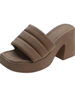 Sandales d'été compensées épaisse semelle pour femmes | Tong de plage | Talon compensé | Chaussures femme | Sandales com