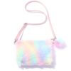Sac Tolenre enfants arc-en-ciel peluche réglable femmes téléphonebijoux